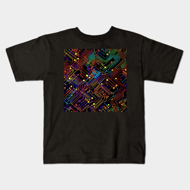 Circuit Board design illustration Kids T-Shirt by Russell102